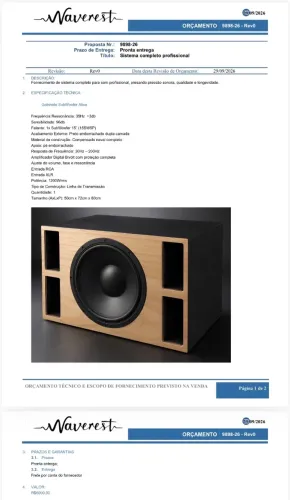 Caixa de som profissional subwoofer 15?