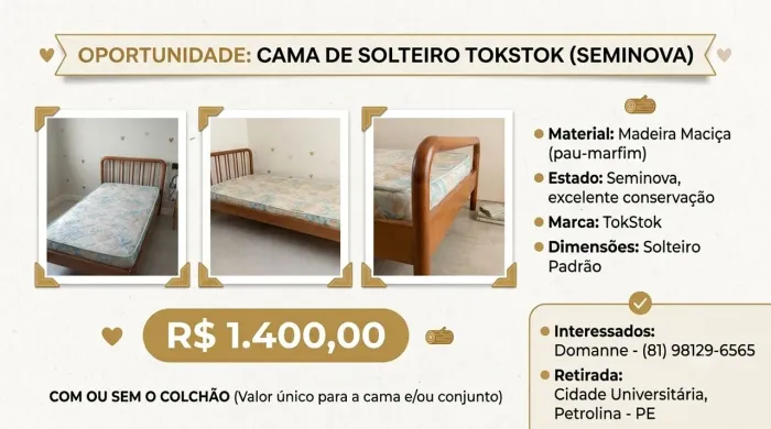 Cama Solteiro infantil Tokstok