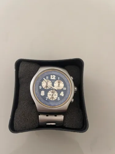 Swatch série prata cara azul 