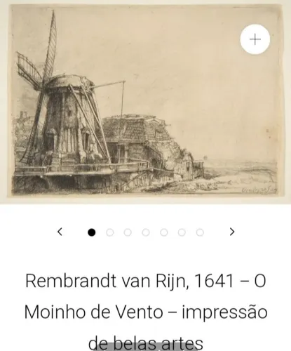 GRAVURA METÁLICA REMBRANDT VAN RIJN ,1641- O MOINHO DE VENTO