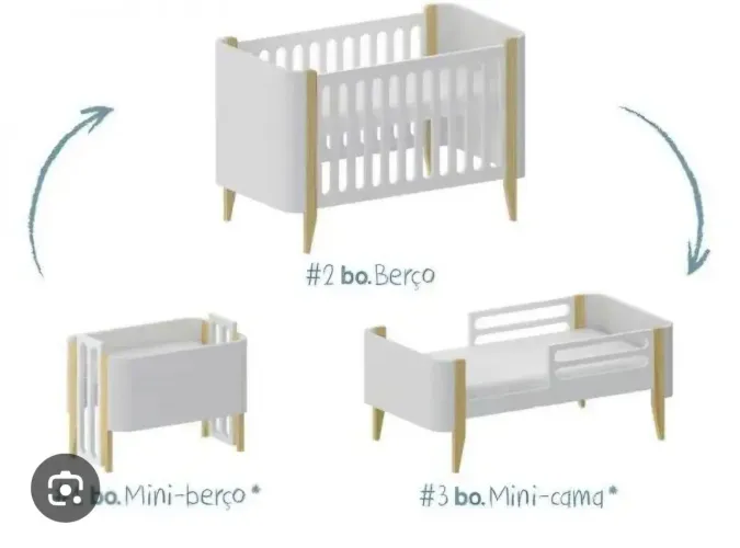 Cama + Comoda + Prateleira Quarto Bebe