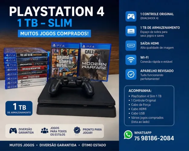 PlayStation 4 slim- 1Tb