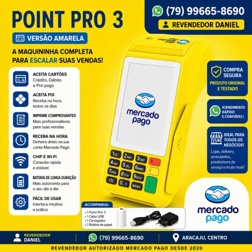 Máquina de Cartão Point Pro 3 - Versão Amarelinha