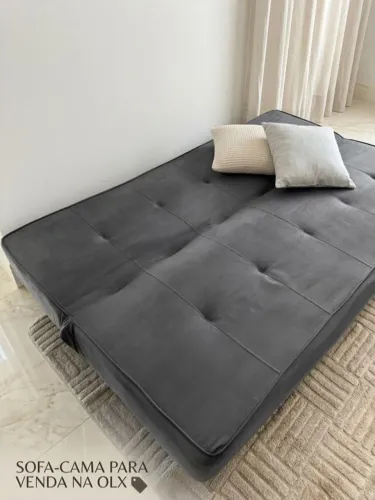 Sofá-Cama OTO 3 Lugares Cinza/Grafite Tok Stok - Excelente Estado + Nota Fiscal