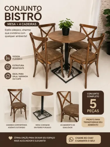 Mesa e cadeiras SEMI NOVO