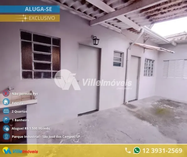 Edícula com 2 dormitórios para alugar, 40 m² por R$ 1.535/mês - Parque Industrial - São Jo