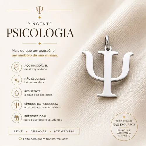 Pingente Psicologia aço inoxidável