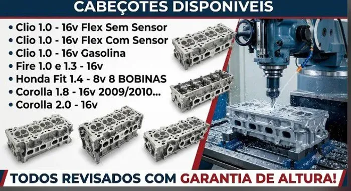 Cabeçotes a base de troca já retificados com garantia