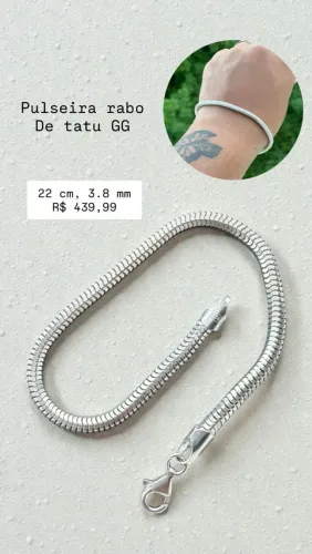 Pulseira de prata 925, garantia vitalícia, 6x sem juros no cartão