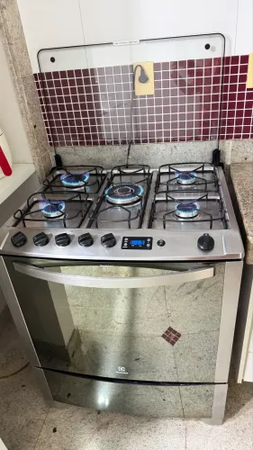 Fogão Electrolux 5 bocas Inox/Espelhado - Excelente estado