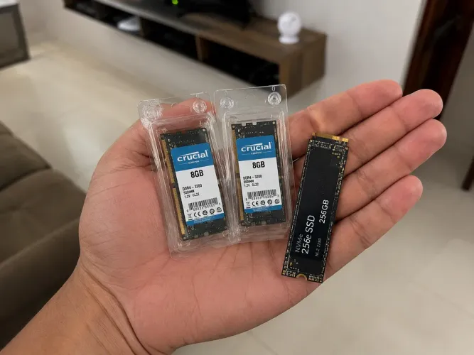 Memória ram DDR4 8gb (2UN) 16gb 3200 & NVME 256gb
