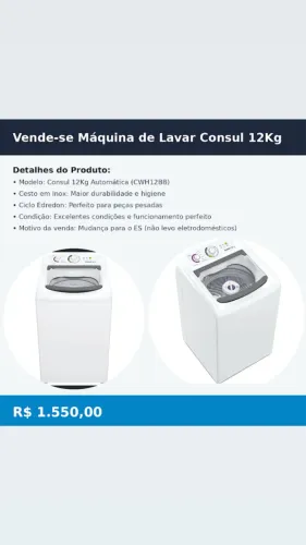 Máquina de lavar 12kg Consul 