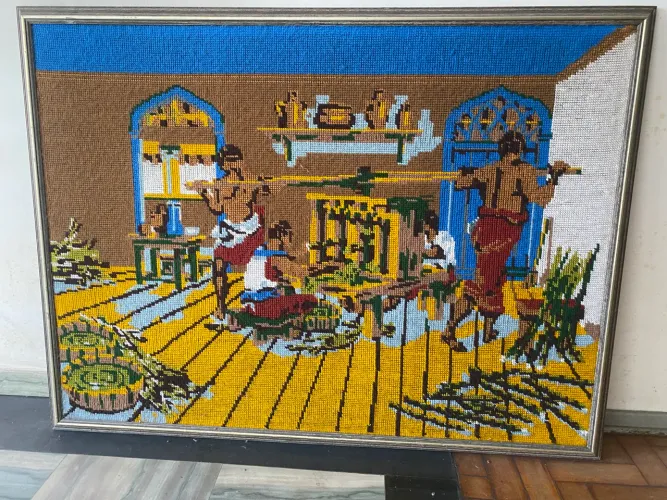Quadro grande em tapeçaria