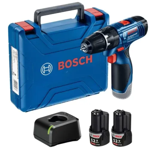 Bosch Parafusadeira Furadeira GSB 120-LI 12V com 2 baterias, 1 carregador e maleta