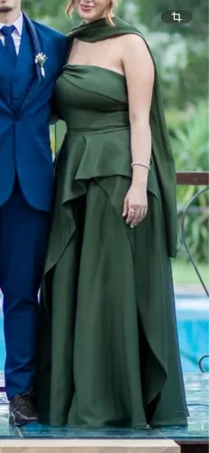 vestido de festa verde oliva