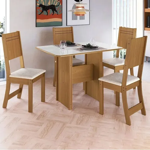 CONJUNTO DE MESA ÉVORA COM 4 CADEIRAS