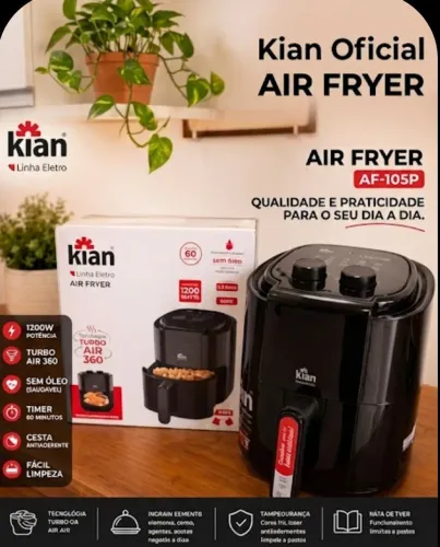 Air Fryer Kian 3,5L (AF-105P) 1200W - Nova na Caixa!