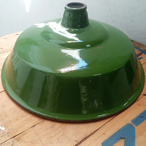 Luminária Industrial Antiga em Ágata Esmaltada 45cm