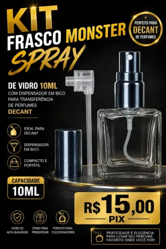 Kit para Decant Vidro 10ml e Dispensador