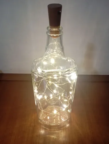 Luminária garrafa fio fada rolha de led 