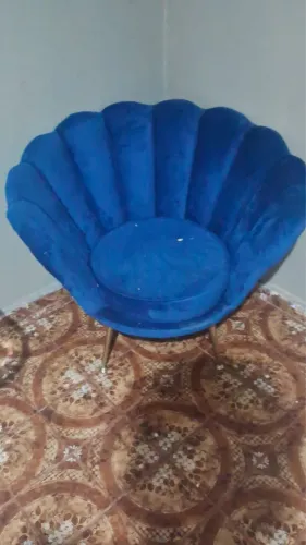3 poltronas  pétala design luxo azul