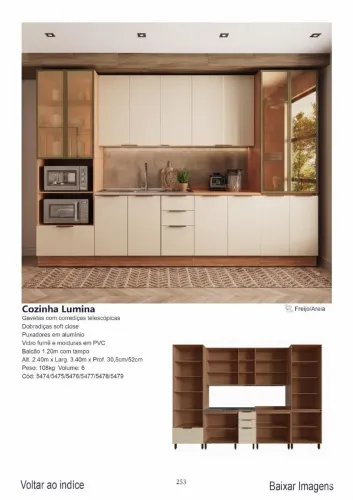 Armário de cozinha lumina 6 peças