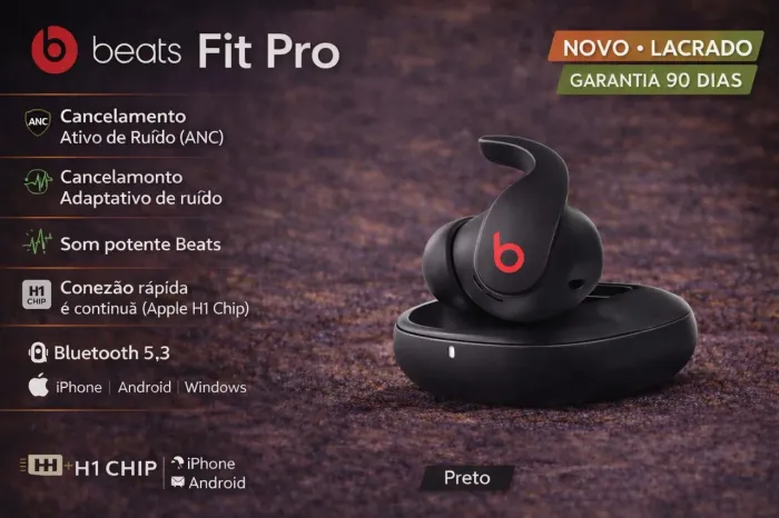 Fone Beats Fit Pro ANC Apple H1 Bluetooth 5.0 Novo Lacrado