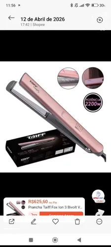 Chapinha Taiff Fox Íon 3 Rosa Original - Ótimo Estado ?