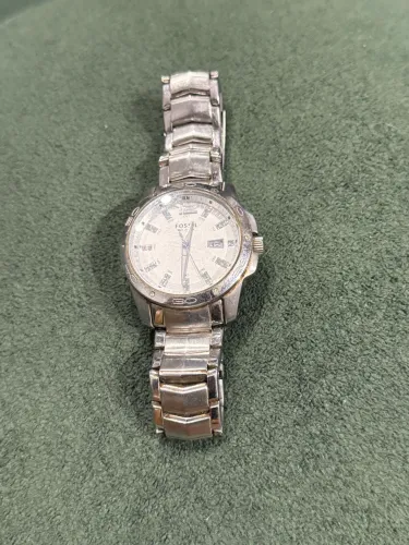 Relógio Fóssil Unisex Prata