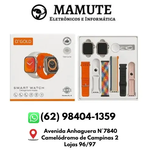 kit 2 Relógios Smartwatch Inteligente A'gold Rl-18 Com  6 Pulseiras