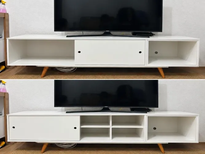 Rack com gavetas e nichos