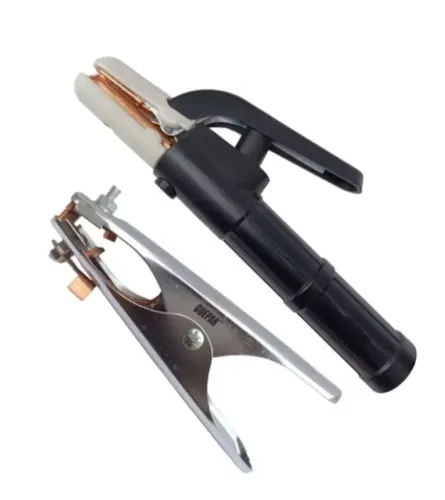 KIT PORTA ELETRODO E GARRA NEGATIVA PARA MÁQUINA DE SOLDA INVERSORA 