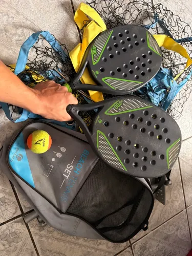 Kit Completo Beach Tennis Artengo - 2 Raquetes + Rede + Bolsa + Bola
