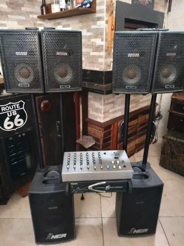 Sistema de som 800w passivo amplificador e mesa