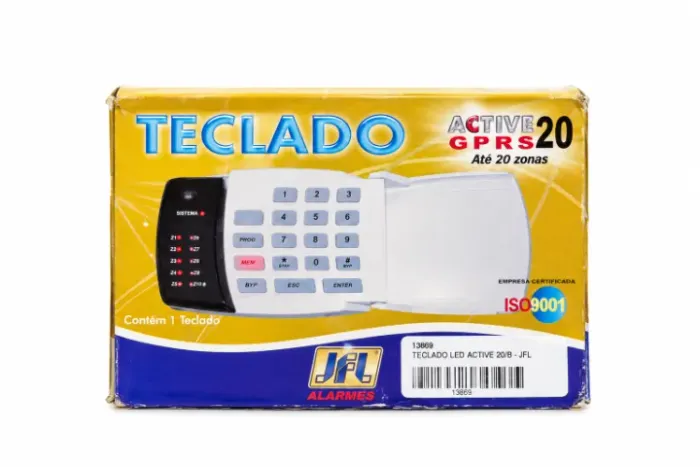 Teclado LED JFL Active 20/B para Central de Alarme
