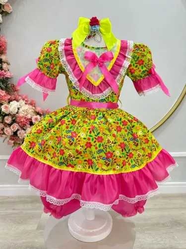 Vestido infantil junino simples