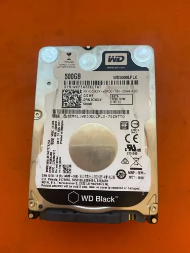 lote com 5 HD notebook Western Digital WD Black WD5000LPLX 500GB novos sem uso!