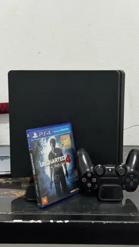 Ps4 Slim 1Tera com suporte de resfriamento e carregamento de controle