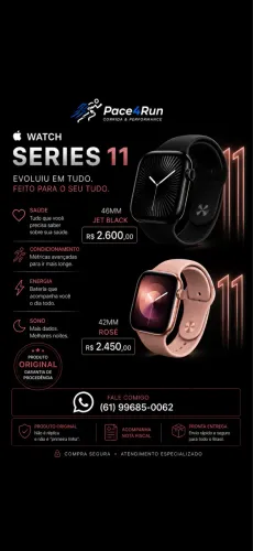 Apple Watch Series 11 Lacrado - 46mm Jet Black / 42mm Rosé