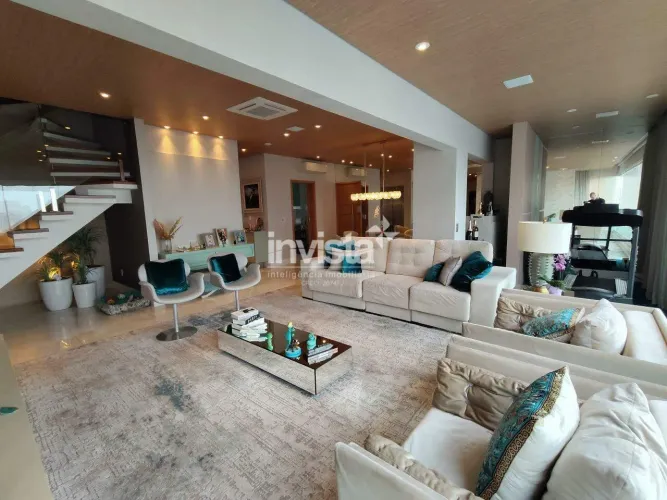 Cobertura Duplex Exclusiva para Aluguel no Gonzaga (Santos) | 3 Suítes | 3 Vagas