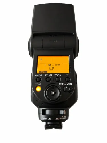 Flash Sony HVL-F43M usado, em bom estado de conservação, com revisão técnica
