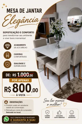Vendo Mesa com 4 cadeiras.