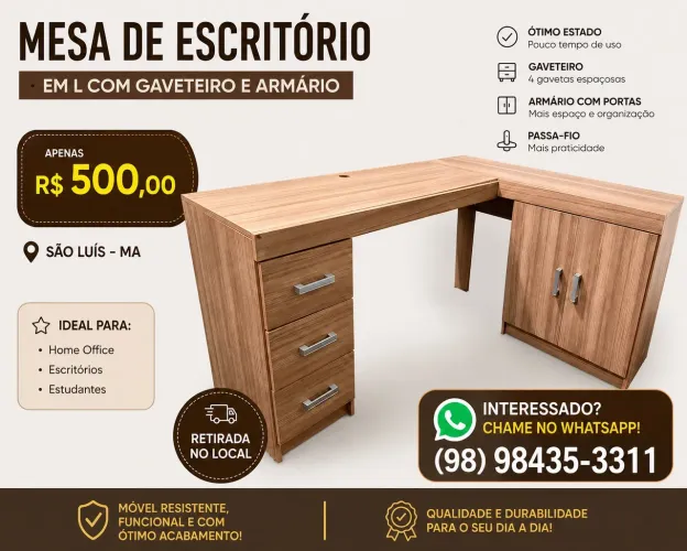Mesa de escritório em L