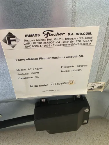 Forno Fischer Maximus de embutir 56L