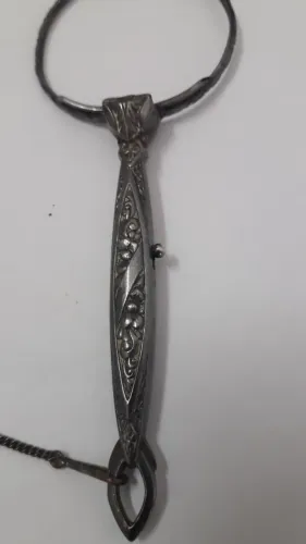 Óculos Pince-Nez Pincenê Prateado