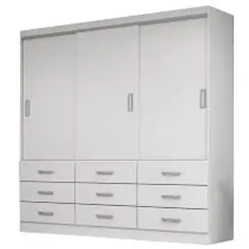 Guarda Roupa Isabela 3Pts 9Gvs Evidencia Branco - Entrega Rápida! 