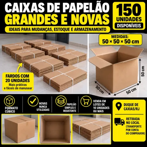 150 CAIXAS DE PAPELÃO NOVAS ? VENDA EM LOTES