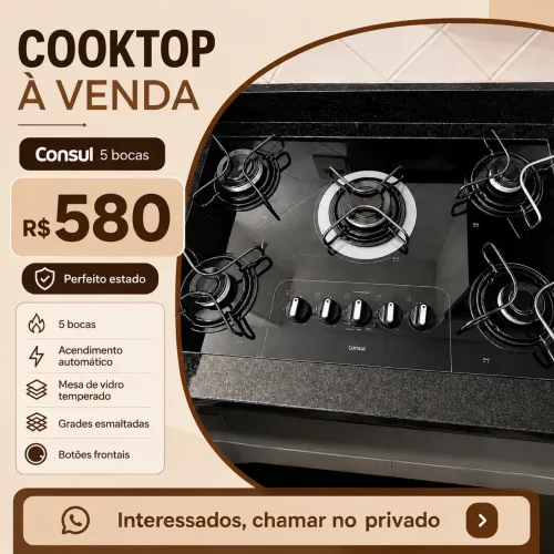 ? Cooktop Consul 5 Bocas ? Perfeito Estado