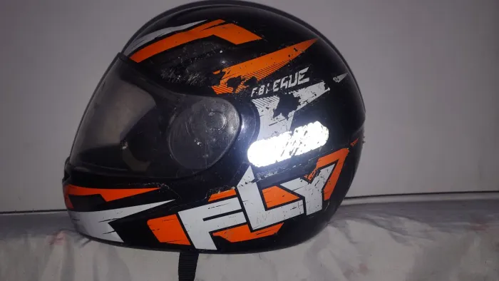 CAPACETE FLY F-9 FLASH PRETO E LARANJA