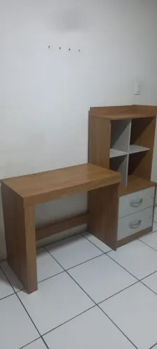 Mesa Escrivaninha Alana 2 Gavetas Cinamomo/Off White - Jcm Móveis